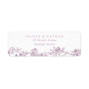 Dusty Rose & Blush Vintage Hochzeit Rücksendeadres