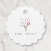 Dusty Rose Blush Wildblumen Gastgeschenk Hochzeit Geschenkanhänger (Rückseite)