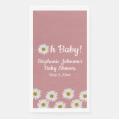Dusty Rose Bohemisch Daisies Oh Baby Shower Serviette (Vorderseite)