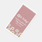 Dusty Rose Bohemisch Daisies Oh Baby Shower Serviette (Ecke)