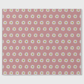 Dusty Rose Bohemisch Daisy Pattern Geschenkpapier (Flach)