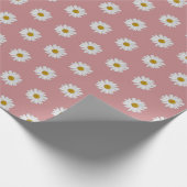 Dusty Rose Bohemisch Daisy Pattern Geschenkpapier (Ecke)