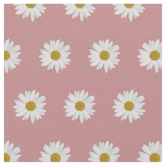 Dusty Rose Bohemisch Daisy Pattern Stoff (Nahaufnahme)