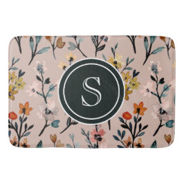 Dusty Rose Boho Floral Wasserfarbe Custom Badematte