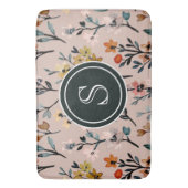Dusty Rose Boho Floral Wasserfarbe Custom Badematte (Vorderseite Vertikal)