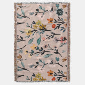 Dusty Rose Boho Floral Wasserfarbe Custom Decke (Vorderseite Vertikal)