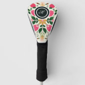 Dusty Rose Boho Floral Wasserfarbe Custom Golf Headcover (Vorderseite)