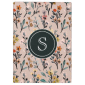 Dusty Rose Boho Floral Wasserfarbe Custom Klemmbrett (Rückseite)