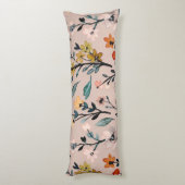 Dusty Rose Boho Floral Wasserfarbe Custom Seitenschläferkissen (Rückseite (Vertikal))