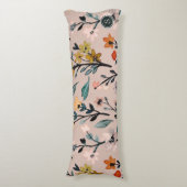 Dusty Rose Boho Floral Wasserfarbe Custom Seitenschläferkissen (Vorderseite Vertikal)