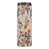 Dusty Rose Boho Floral Wasserfarbe Custom Thermosbecher (Rückseite)
