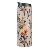 Dusty Rose Boho Floral Wasserfarbe Custom Thermosbecher (Nach rechts gedreht)