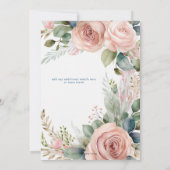 Dusty Rose Boho Greenerity Einladung Hochzeit (Rückseite)