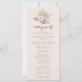 Dusty Rose Boho Pampas Grass Zeremonie Programm (Rückseite)