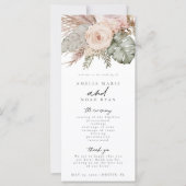 Dusty Rose Boho Pampas Grass Zeremonie Programm (Vorderseite)