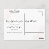 Dusty Rose Boho Wasserfarbe Save the Date Postkarte (Rückseite)
