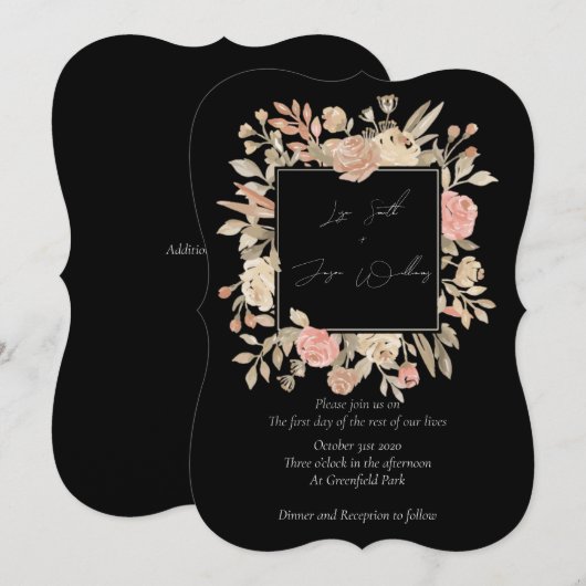 Dusty Rose Boho Wedding Einladungen (Vorne/Hinten)