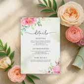 Dusty Rose Boho Wedding Enclosure Details Card Begleitkarte