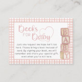 Dusty Rose Books for Baby Card Baby Shower Insert (Vorderseite)