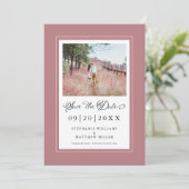 Dusty Rose Borders Foto Save the Date Hochzeit (Stehend Vorderseite)
