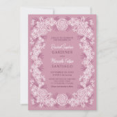 Dusty Rose Botanical Floral Wedding Einladung (Vorderseite)