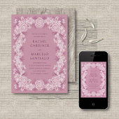 Dusty Rose Botanical Floral Wedding Einladung