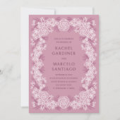 Dusty Rose Botanical Floral Wedding Einladung (Vorderseite)