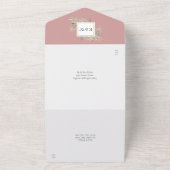 Dusty Rose Botanical Greenerity Monogram Wedding All In One Einladung (Außenbereich)