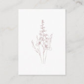 Dusty Rose Botanical Minimal Wedding Website QR Begleitkarte (Rückseite)