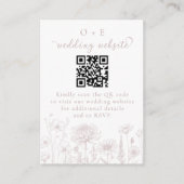 Dusty Rose Botanical Minimal Wedding Website QR Begleitkarte (Vorderseite)