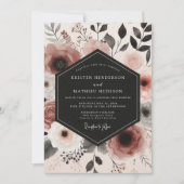 Dusty Rose Botanical Whimsy Wedding Einladung (Vorderseite)