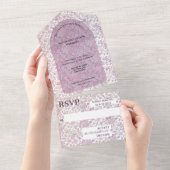 Dusty Rose botanisch All in One Wedite Einladung (Abreißen)