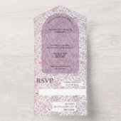 Dusty Rose botanisch All in One Wedite Einladung (Innen Boden)