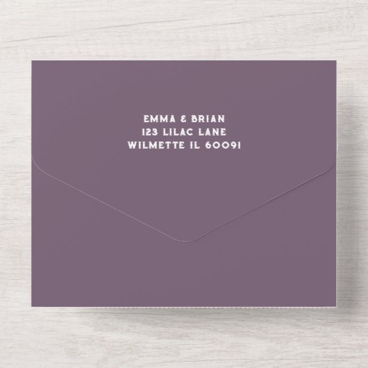 Dusty Rose botanisch All in One Wedite Einladung (Rückseite)