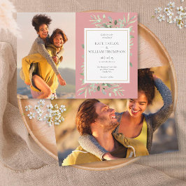 Dusty Rose Botanische Grünanlagen Fotos Hochzeit Einladung