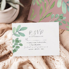 Dusty Rose Botanische Grünpflanzen Hochzeit RSVP-K RSVP Karte