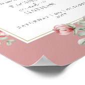 Dusty Rose Botanische Hochzeit mit floralen Begeis Poster (Ecke)