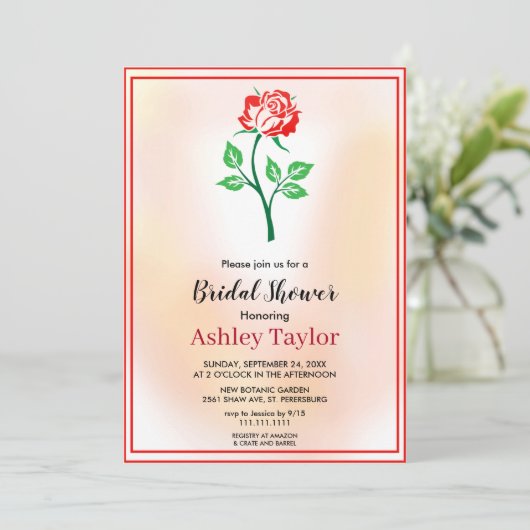 Dusty Rose botanisches boho blumengeschmücktes Bra Einladung (Stehend Vorderseite)