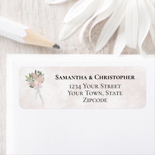 Dusty Rose Bouquet Wedding Rücksendeadresse (Insitu)