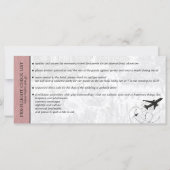 Dusty Rose Brasilien Hochzeit Boarding Pass Einlad (Rückseite)