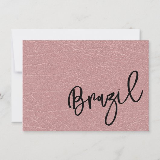 Dusty Rose Brasilien Passport Dankeskarte (Rückseite)
