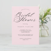 Dusty Rose Bridal Dusche Einladung (Stehend Vorderseite)