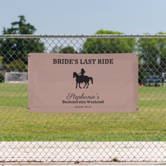 Dusty Rose Bride's Last Ride Bachelorette Weekend Banner (Insitu)
