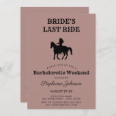 Dusty Rose Bride's Last Ride Bachelorette Weekend Einladung (Vorne/Hinten)