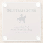 Dusty Rose Bride's Last Ride Bachelorette Weekend Glasuntersetzer (Rückseite)