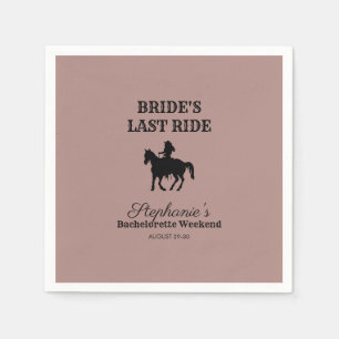 Dusty Rose Bride's Last Ride Bachelorette Weekend Serviette