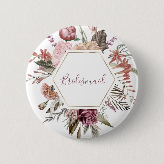 Dusty Rose Bridesmaid Button (Vorderseite)