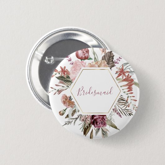 Dusty Rose Bridesmaid Button (Vorne & Hinten)