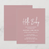 Dusty Rose Budget Hallo Kinderdusche Einladung (Vorne/Hinten)