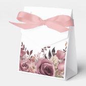 Dusty Rose & Burgundy Boho Floral Wedding Geschenkschachtel (Vorderseite)